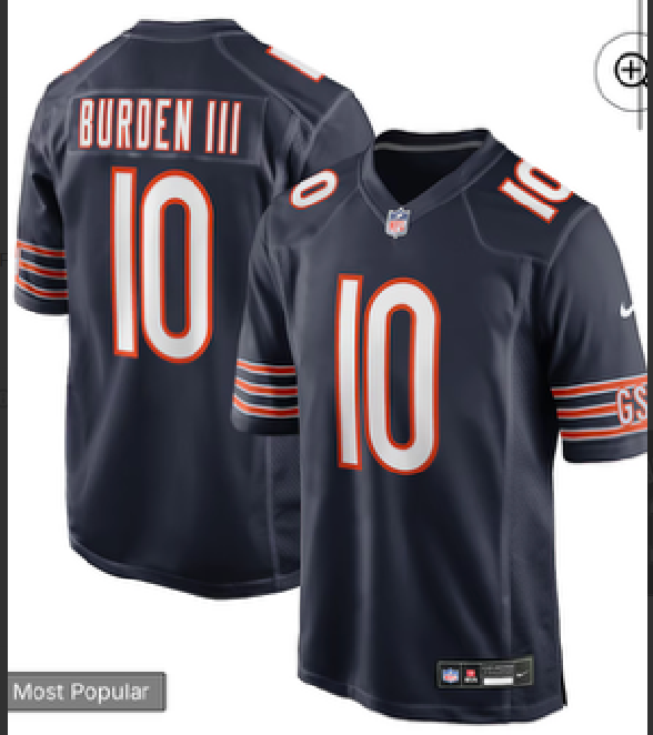 Men 2026 Chicago Bears #10 Burden III blue Nike Limited NFL Jersey 024->st.louis cardinals->MLB Jersey